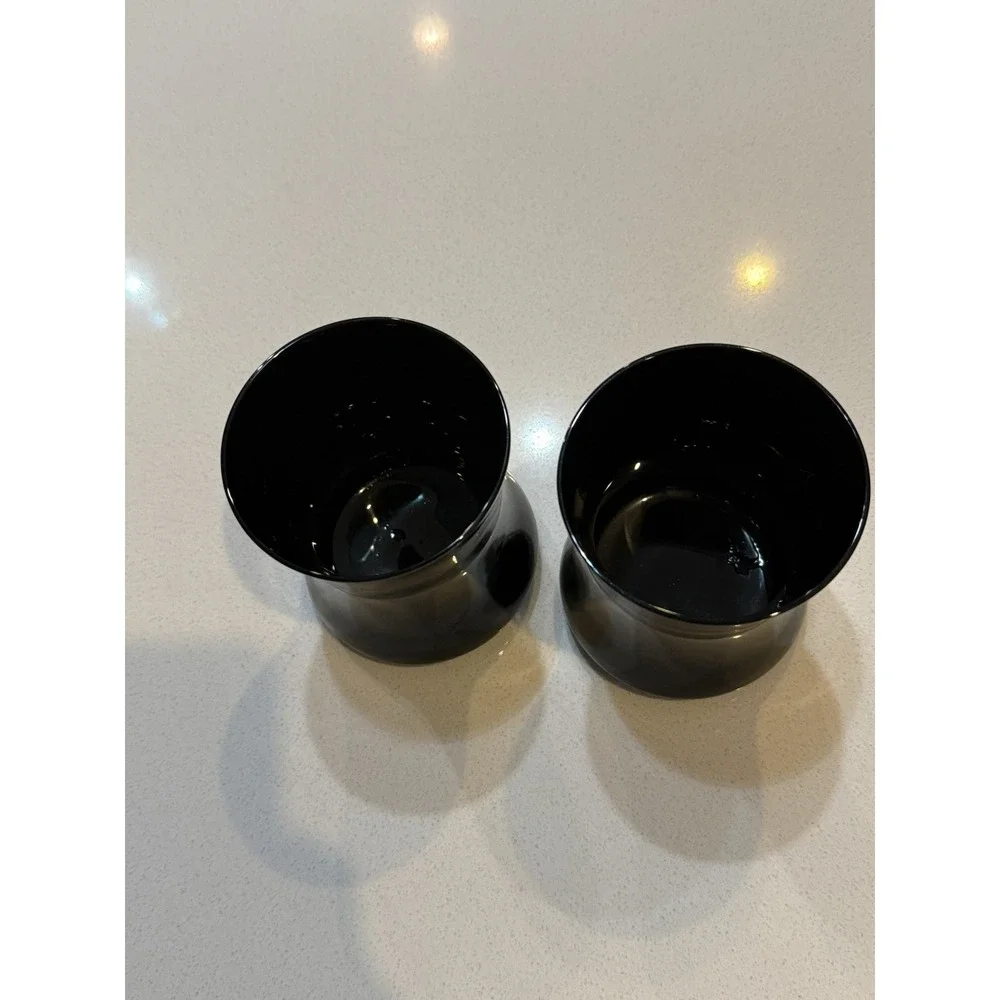 Vintage Seneca Glass‎ The Fashionables Tumblers  Ebony Black 4